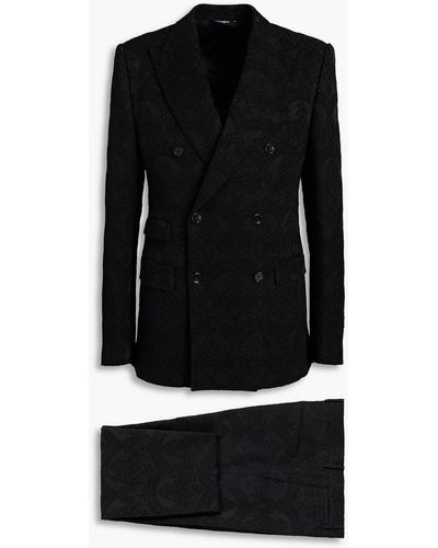 Dolce & Gabbana Anzug mit schmaler passform aus jacquard - Schwarz