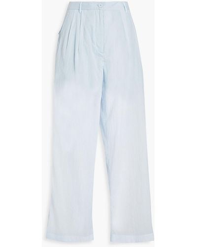 McQ Pleated Ripstop Straight-leg Pants - White