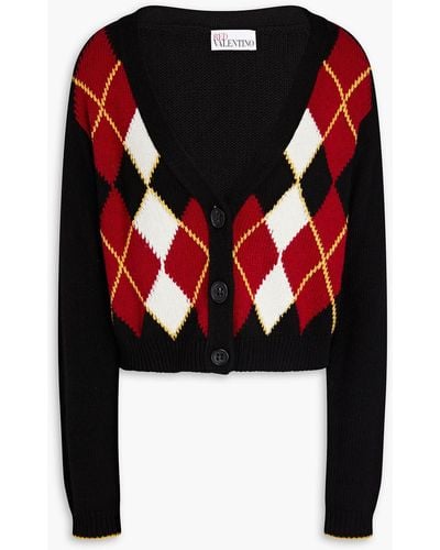 RED Valentino Jacquard-knit Cardigan - Black