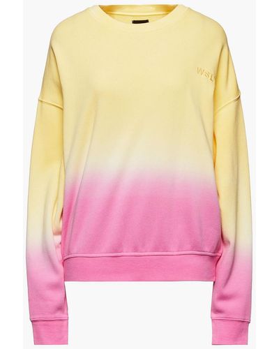 WSLY Sweatshirt aus fleece aus einer biobaumwollmischung mit stickereien und farbverlauf - Mehrfarbig