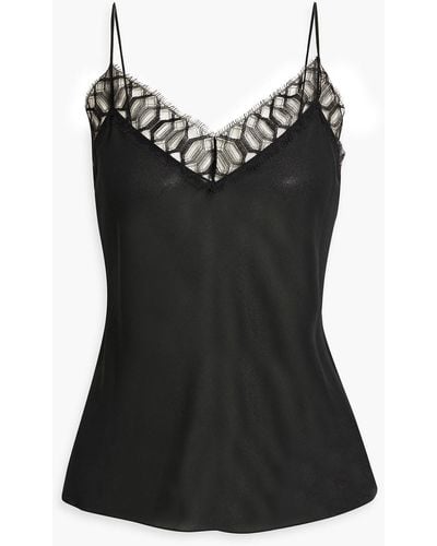 Zuhair Murad Lace-trimmed Crepe Camisole - Black