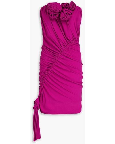 Magda Butrym Strapless Appliquéd Stretch-crepe Mini Dress - Pink