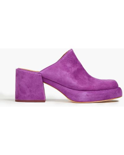 Miista Nicola Suede Mules - Purple