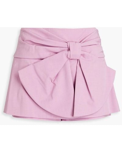 RED Valentino Bow-embellished Twill Shorts - Pink