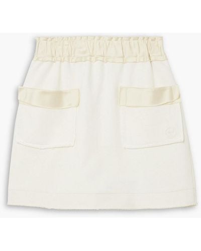AZ FACTORY Free To Satin-trimmed Cotton Mini Skirt - White
