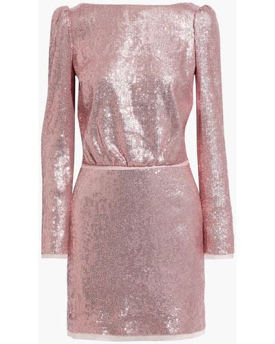 Rachel Zoe Cadence Open-back Sequined Tulle Mini Dress - Pink