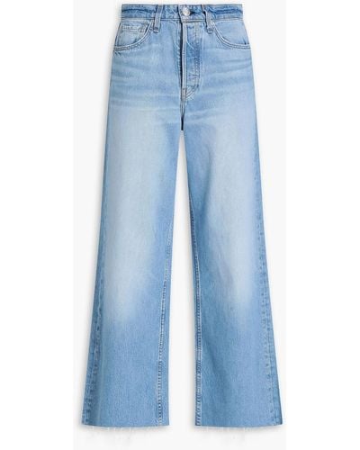 Rag & Bone Maya hoch sitzende jeans mit weitem bein in ausgewaschener optik - Blau