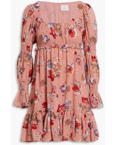 Cinq À Sept Simone Tiered Floral-print Chiffon Mini Dress - Multicolour