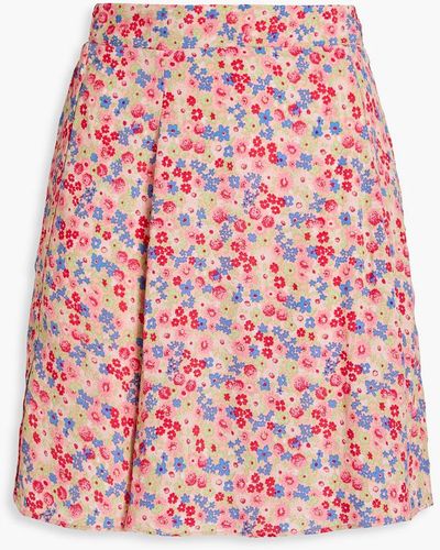 byTiMo Floral-print Crepe Mini Skirt - Red