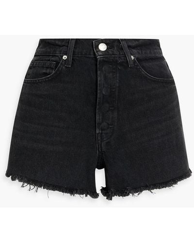 EB DENIM Frayed Denim Shorts - Black