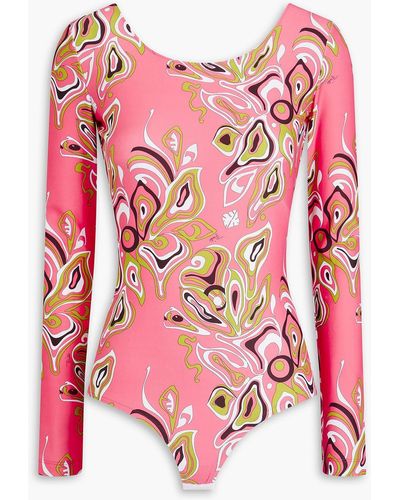 Emilio Pucci Printed Stretch Bodysuit - Pink