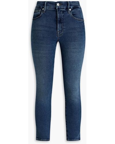 GOOD AMERICAN Hoch sitzende cropped skinny jeans - Blau