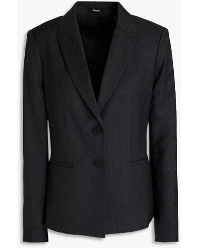 Theory Melierter blazer aus einer wollmischung - Schwarz