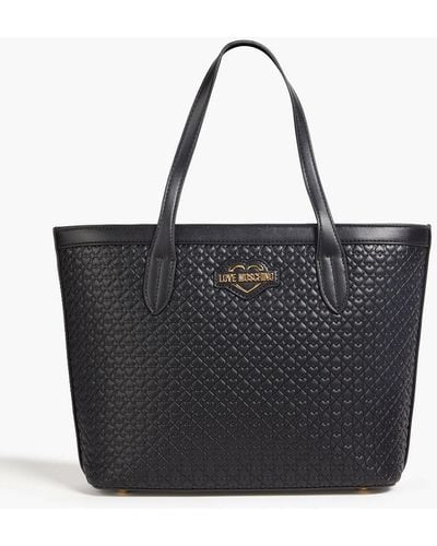 Love Moschino Embossed Faux Leather Tote - Black