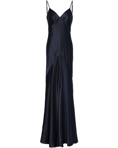 Amanda Wakeley Fluted Satin Gown - Blue