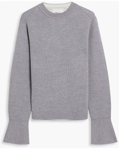 3.1 Phillip Lim Cutout Wool-blend Sweater - Gray