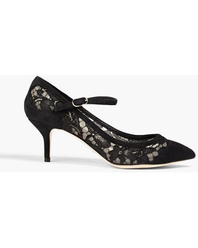 Dolce & Gabbana Corded Lace Court Shoes - Black