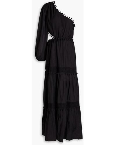 Cami NYC Olympia One-sleeve Cotton-blend Maxi Dress - Black
