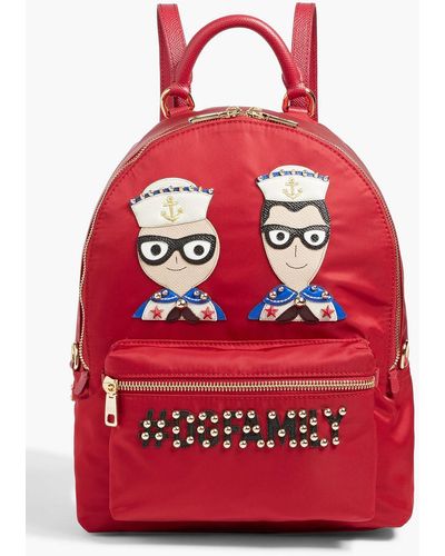 Dolce & Gabbana Appliquéd Shell Backpack - Red