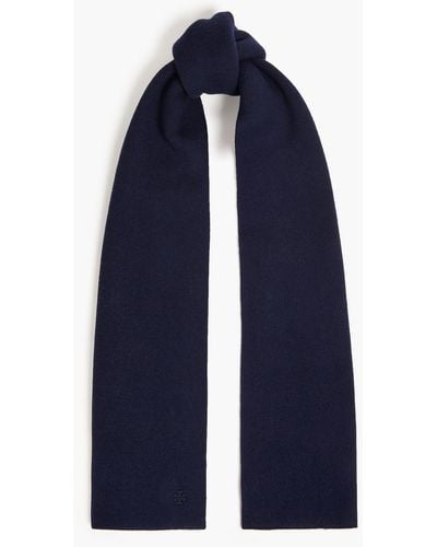 Tory Burch Embroidered Cashmere Scarf - Blue
