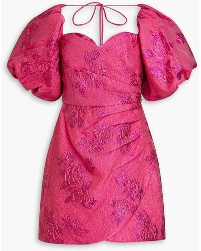 Rebecca Vallance Matchmaker Metallic Cloqué Mini Dress - Pink