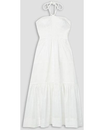 A.L.C. Adelle Tiered Voile Halterneck Maxi Dress - White