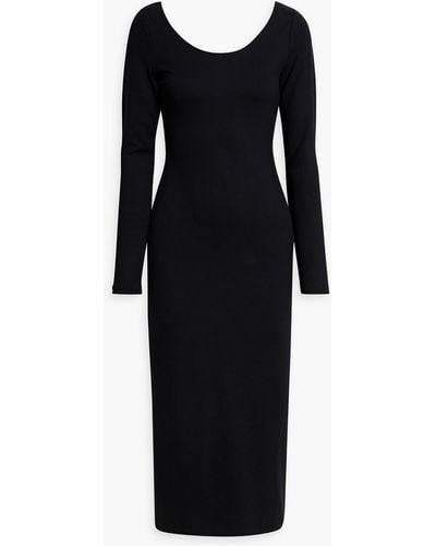 Iris & Ink Elle Stretch-lenzingtm Ecoverotm Jersey Midi Dress - Black