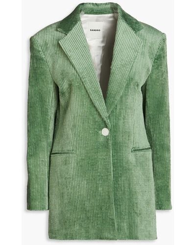 Sandro Lewis blazer aus cord aus einer baumwollmischung - Grün