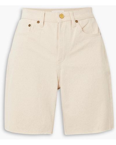 Still Here Tate Bead-embellished Denim Shorts - Natural