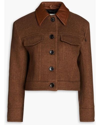 Sandro King Cropped Twill Jacket - Brown