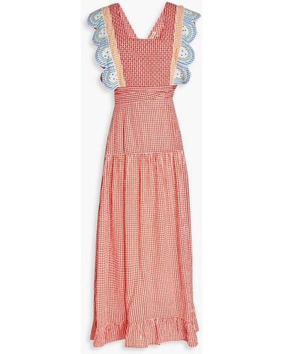 Stella Nova Sussie Quilted Gingham Cotton Midi Dress - Pink