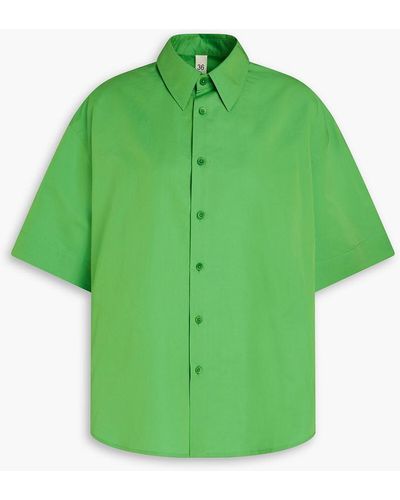 Petar Petrov Hemd aus popeline aus einer baumwoll-seiden-mischung - Grün