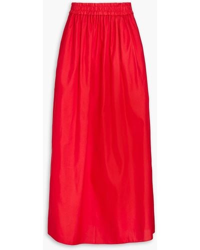 Emporio Armani Silk-blend Maxi Skirt - Red