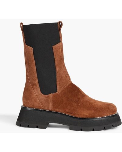 3.1 Phillip Lim Kate Suede exaggerated-sole Chelsea Boots - Brown