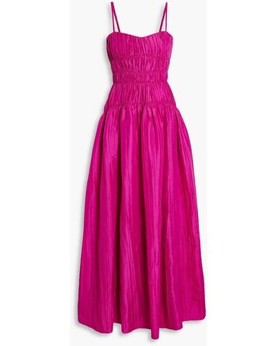 Jonathan Simkhai Stefanie Shirred Taffeta Maxi Dress - Pink