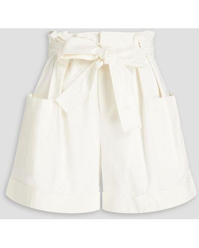 RED Valentino Belted Stretch-cotton Twill Shorts - White
