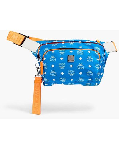MCM Printed Shell Belt Bag - Blue