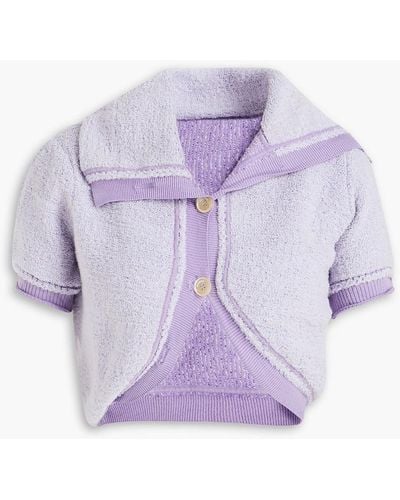 Jacquemus Bouclé-knit Wool Cardigan - Purple