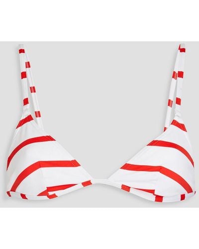 Solid & Striped Striped Triangle Bikini Top - Red