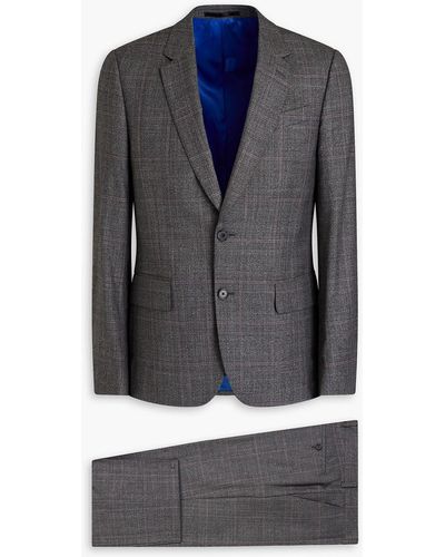 Paul Smith Slim-fit Checked Wool Suit - Blue