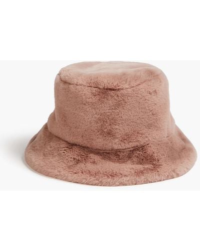 Red(V) Faux Fur Hat - Pink