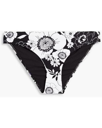 Seafolly Floral-print Low-rise Bikini Briefs - Black