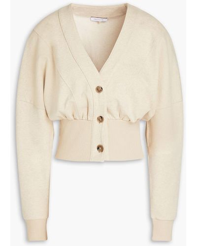 NINETY PERCENT Leona Mélange French Cotton-blend Terry Cardigan - Natural