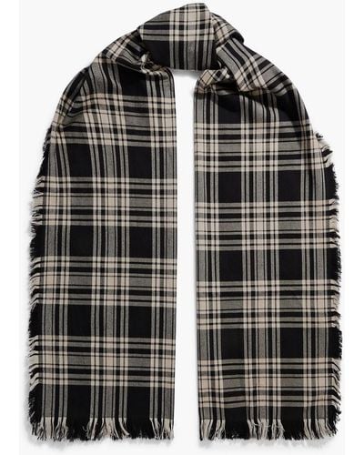 Alex Mill Checked Brushed Cotton-twill Scarf - Black