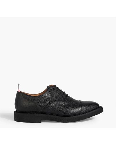 Thom Browne Pebbled-leather Oxford Shoes - Black