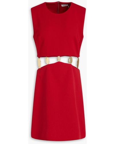 Jonathan Simkhai Dory Cutout Embellished Crepe Mini Dress - Red