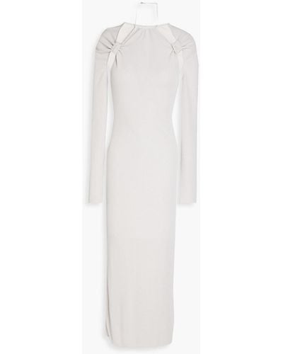 Jacquemus Nodi Cutout Knotted Jersey Midi Dress - White