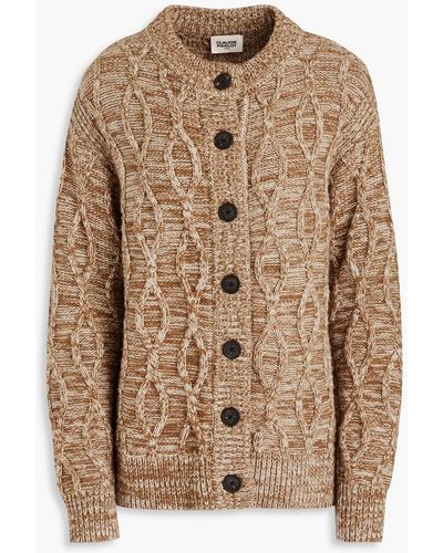 Claudie Pierlot Cable-knit Wool-blend Cardigan - Brown