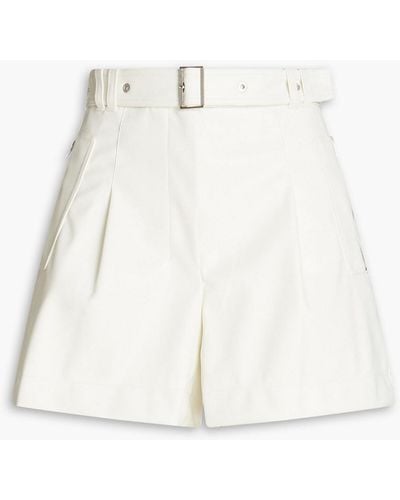 3.1 Phillip Lim Belted Faux Leather Shorts - White