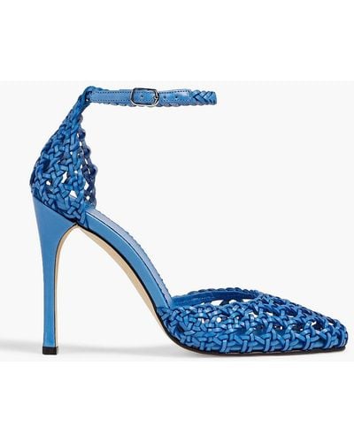 Victoria Beckham Jessica Woven Leather Court Shoes - Blue